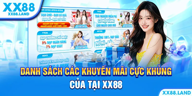 Danh sách các khuyến mãi cực khủng của tại XX88